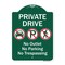 Signmission Private Drive No Outlet No Parking And No Trespassing Heavy-Gauge Aluminum Sign, 24" H, GW-1824-9930 A-DES-GW-1824-9930 - alternate 1